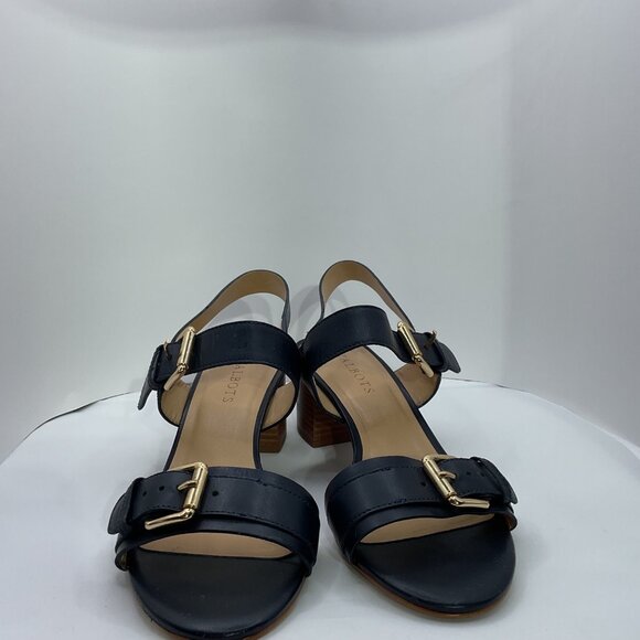 Talbots Womens Black Strappy Heeled Sandals With Adjustable Buckles Size 7.5 - Picture 3 of 5